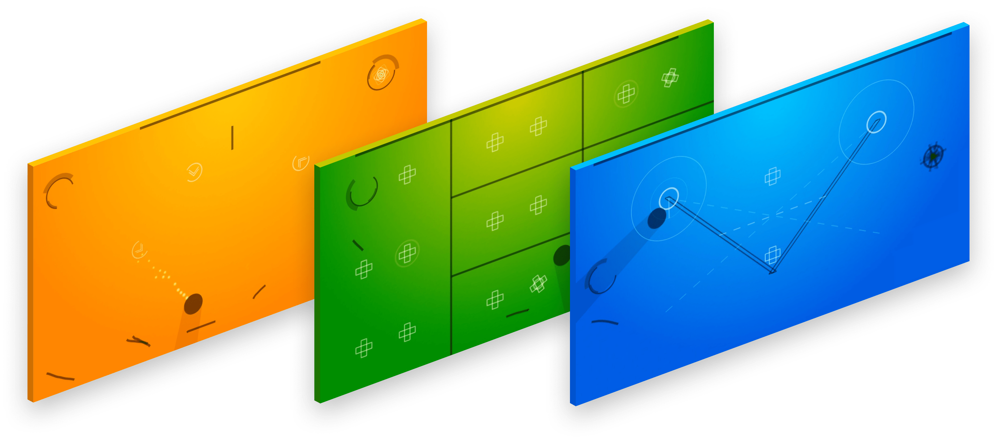 Screenshots of ipsy showing different levels of the game.